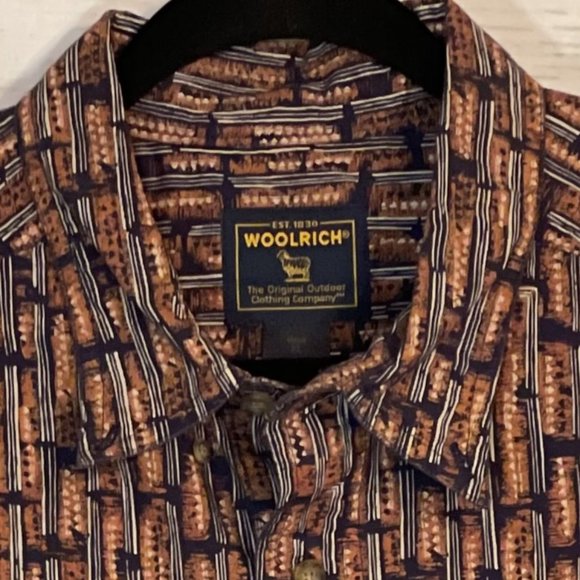 Woolrich 90s Vintage Mens Short Sleeve‎ Button Down - Picture 2 of 3